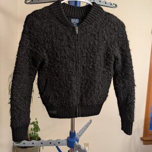 Polo Ralph Lauren Black Boucle Sweater Jacket Aged M (8-10)